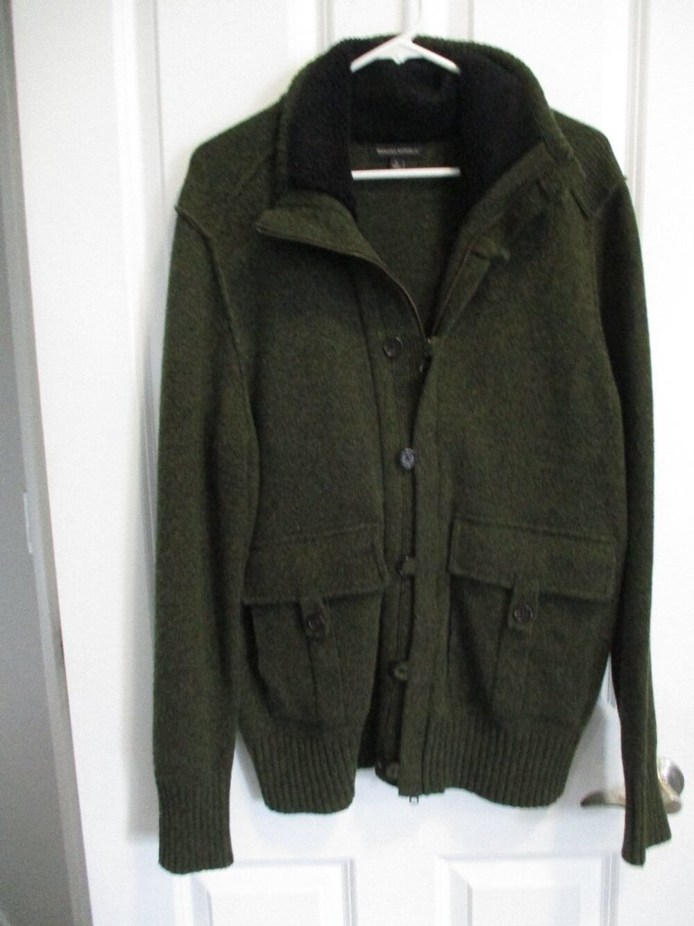 Vintage Banana Republic dark green sweater jacket